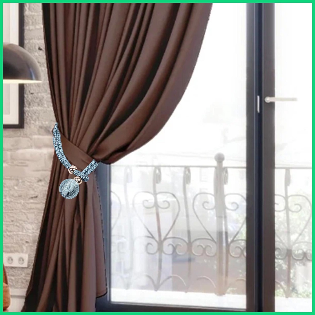 Bộ 2 Dây Buộc Rèm Cửa Bằng Sợi Xỏ Hạt Có Thể Điều Chỉnh Trang Trí Nhà Cửa