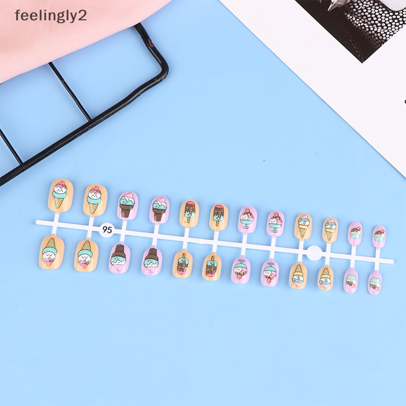 [Hàng Có Sẵn] Móng Tay Giả Dạng Nhấn Nhiều Màu Sắc Họa Tiết Trái Cây Dễ Thương Có Thể Tháo Rời Cho Bé (F)