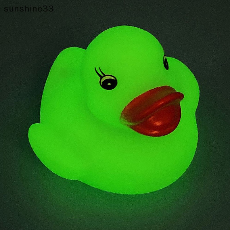 1 Vịt Cao SU Đồ Chơi Màu Xanh Lá Phát Sáng Trong Bóng Tối Trang Trí Xe Hơi