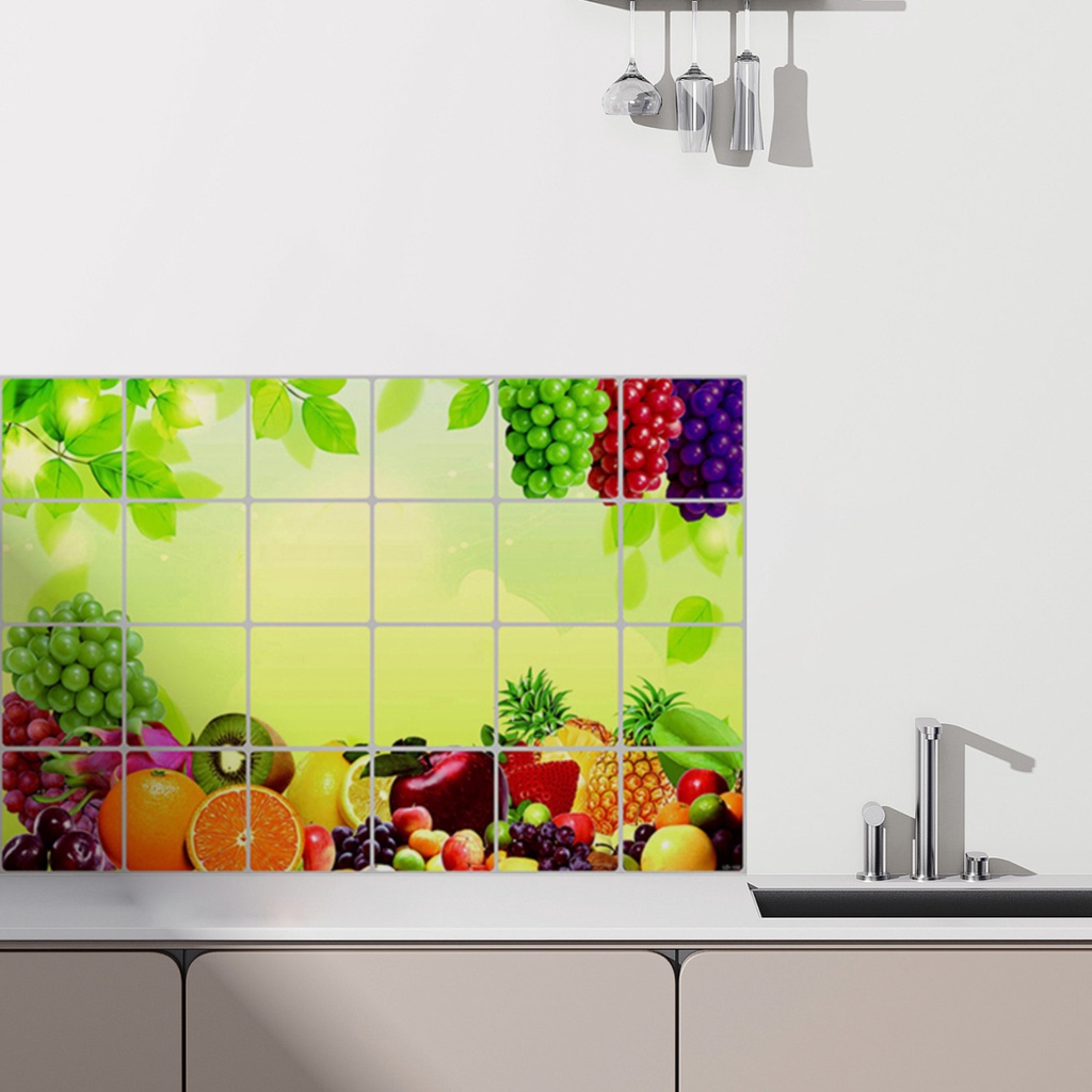 Sticker Dán Tường Chống Dầu Chống Thấm Nước Tự Dính Có Thể Tháo Rời Cho Nhà Bếp