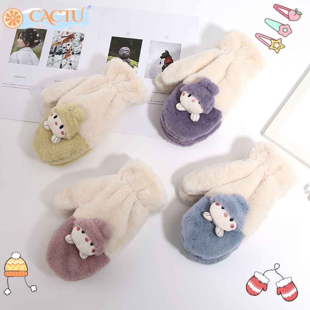 CACTU Găng Tay Dày Dặn Kiểu Hoạt Hình Đáng Yêu Cho Học Sinh