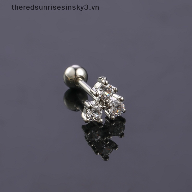 1 Đôi Khuyên Tai Hình Hoa Zircon Thời Trang Cho Nữ