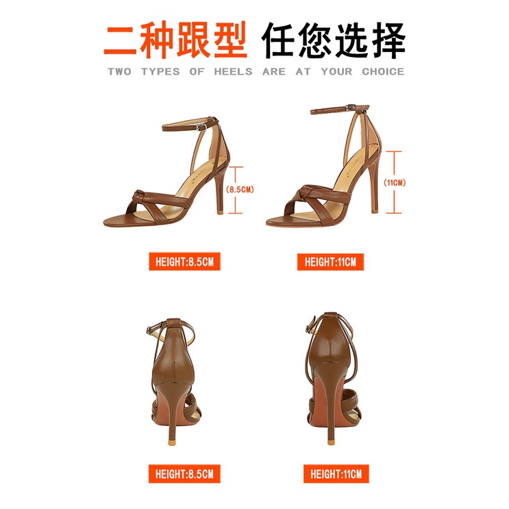 Giày Cao Gót Hở Mũi Plus Size Phối Khóa Cài Thời Trang Dành Cho Nữ