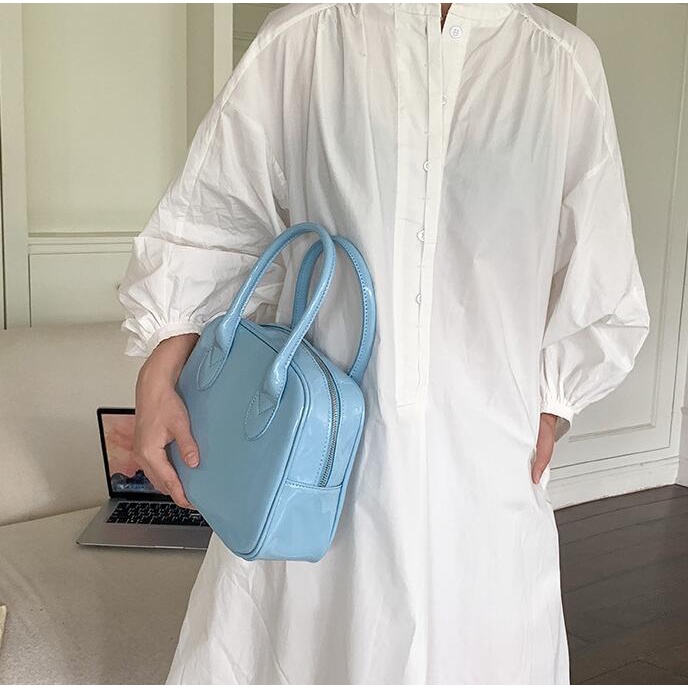 Túi Xách Da PU Bóng Thiết Kế Đơn Giản Thời Trang Mùa Hè Hàn Quốc