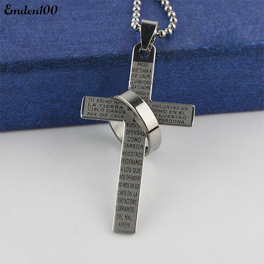 [EMDEN] Vòng cổ Mặt Hình Thánh Giá Bằng Thép Không Gỉ Cho Nam