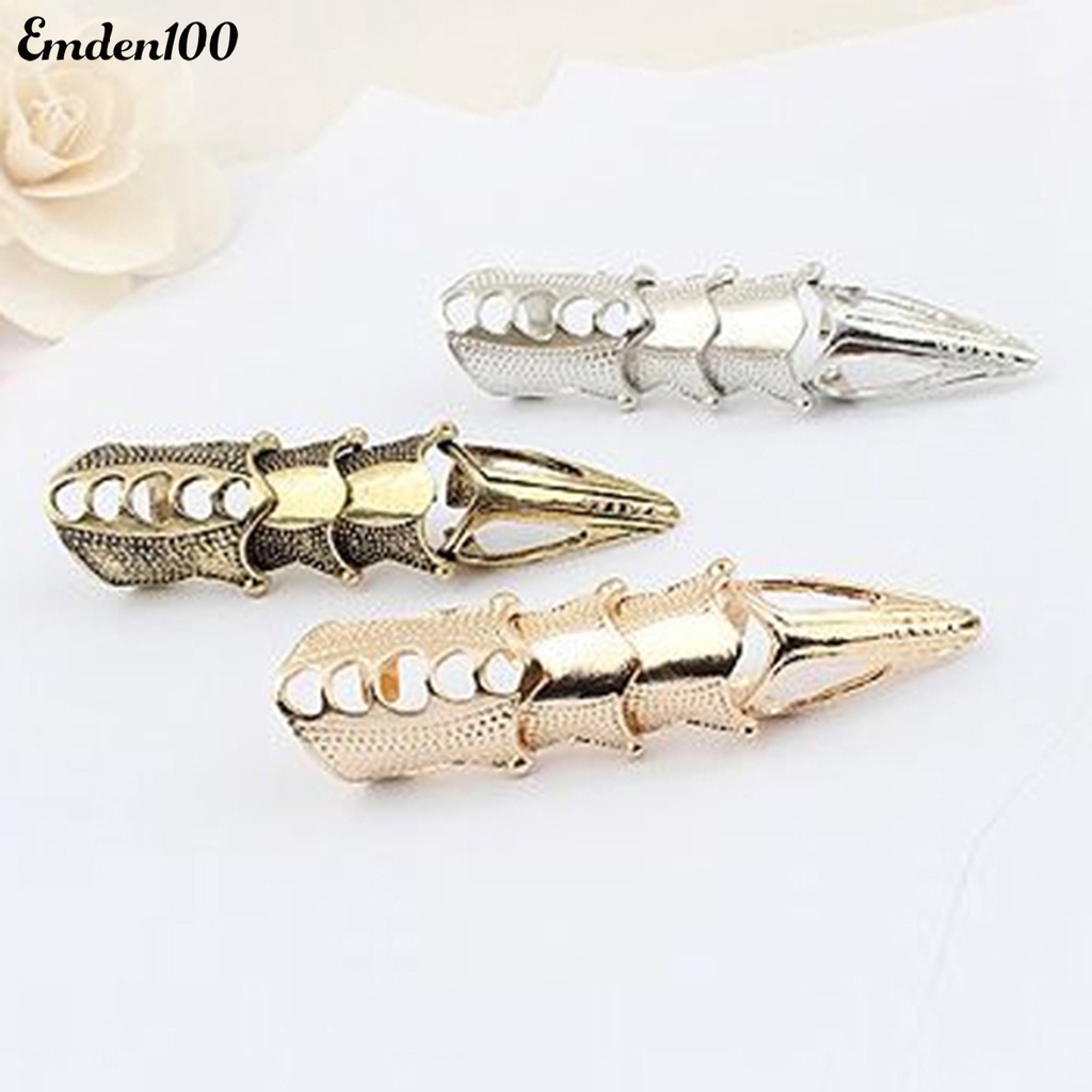 [EMDEN] Nhẫn Đeo Khớp Ngón Tay Bản To Có Thể Điều Chỉnh Phong Cách Punk Gothic Cho Cospaly
