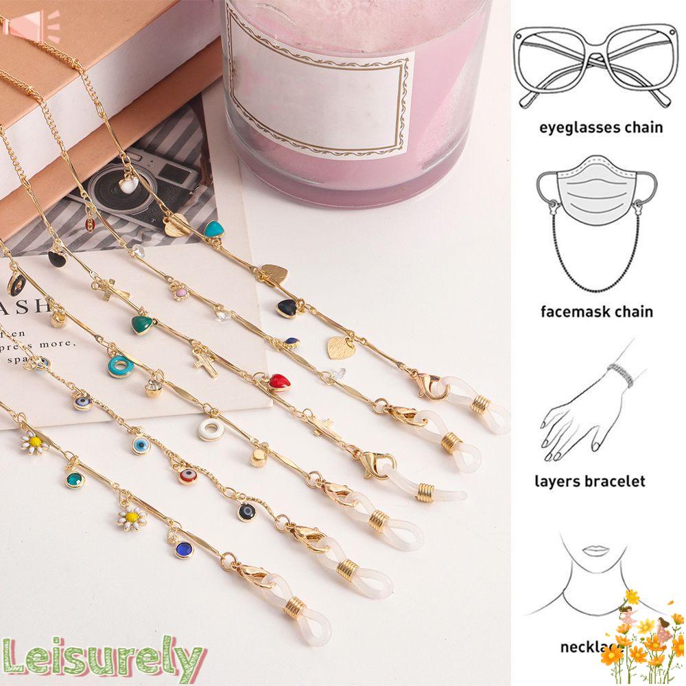 LEILY Dây Đeo Mắt Kính Bằng Kim Loại Chống Thất Lạc Thời Trang