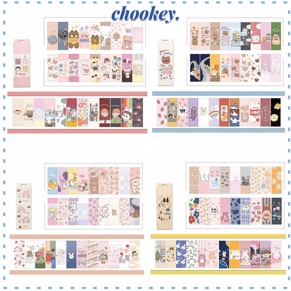 CHOOKEY Set 30 Thẻ Giấy Đánh Dấu Trang Sách Hình Gấu / Thỏ Đáng Yêu