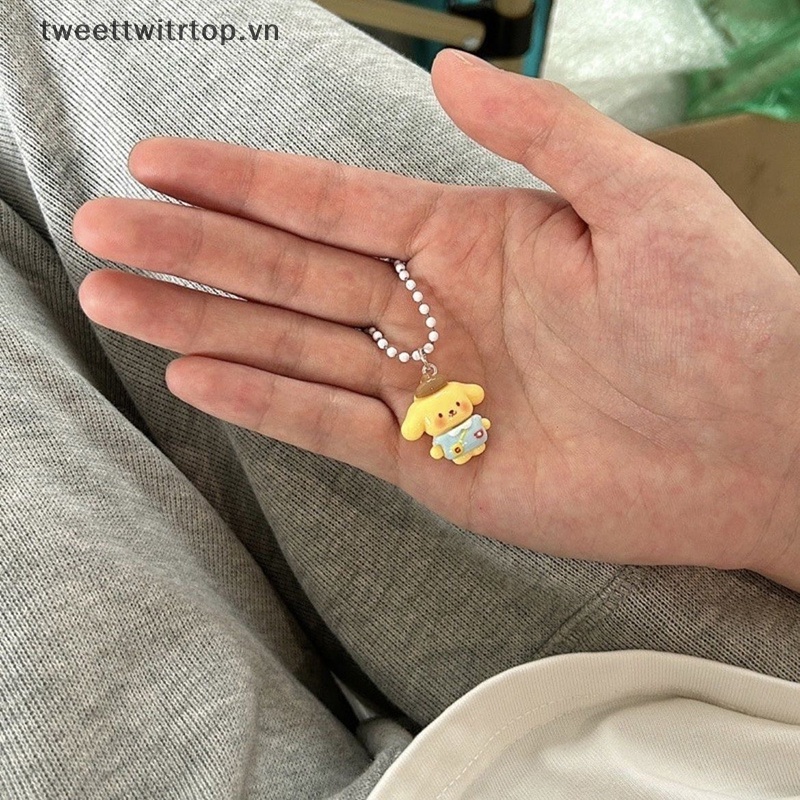 1 Móc Khóa Hình Mèo Kuromi Melody Cinnamoroll Pochacco KT Pom Pom Dễ Thương