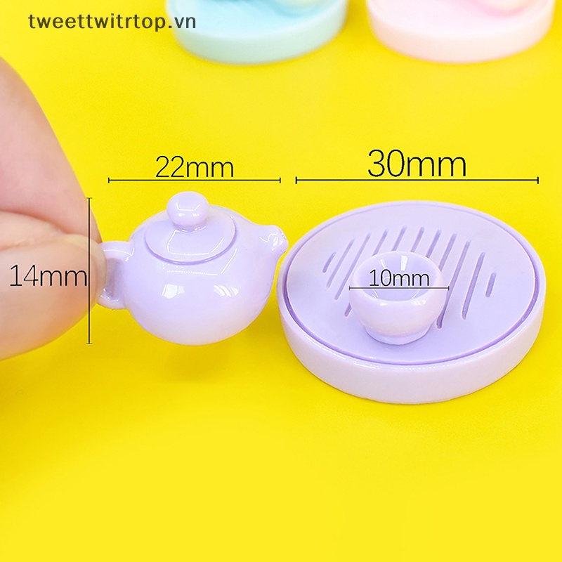 Trtop 1 bộ tách trà thu nhỏ mô phỏng thu nhỏ búp bê nội thất nhà mô hình phụ kiện tự làm đồ chơi trang trí nội thất vn