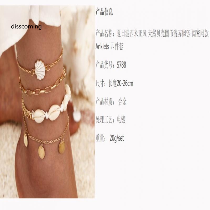 Băng Đô SL SL SL SL SL| Lắc Chân Đính Tua Rua Vỏ Sò Tự Nhiên Thời Trang