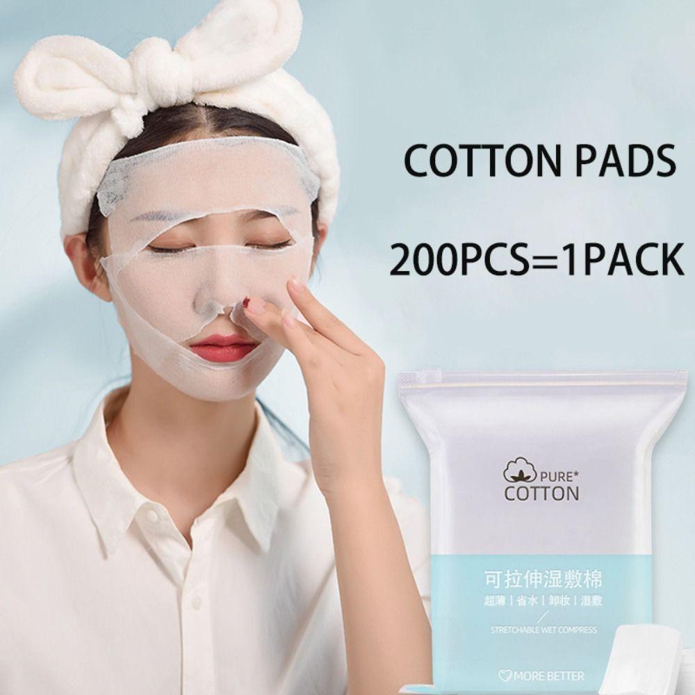 QQMALL Bộ 50 / 200 Miếng Bông Cotton Tẩy Trang Co Giãn Dùng Một Lần
