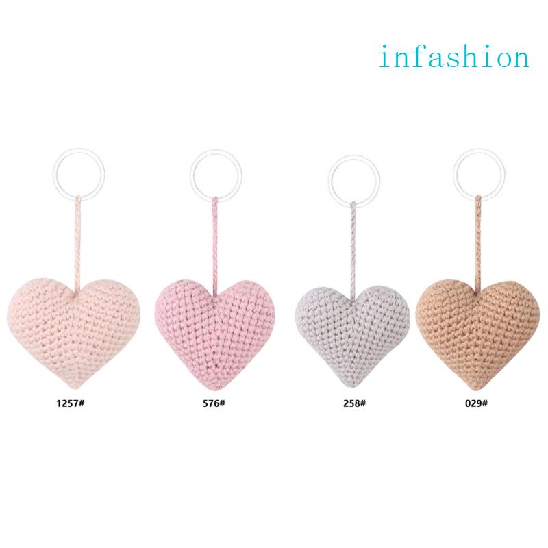 Móc Chìa Khóa Hình Búp Bê Đan Len Họa Tiết Trái Tim Hoạt Hình Dễ Thương Dùng Trang Trí Ba Lô /