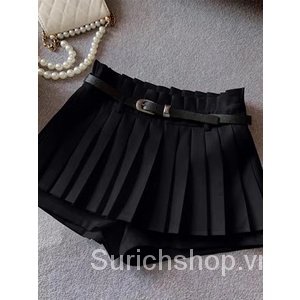Chân Váy Chữ a Lưng Cao Phối Ren + Thắt Lưng Thời Trang Mùa Hè Hàng Mới Dành Cho Bạn Nữ