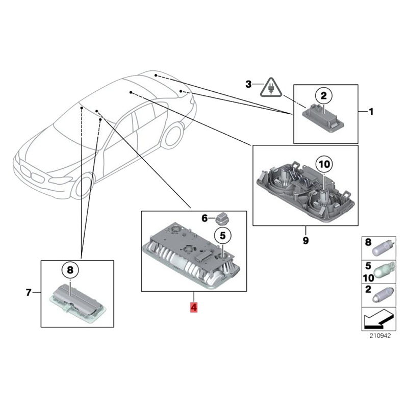 Nắp Đậy Đèn Đọc Sách Trang Trí Cho Xe Hơi BMW 5 7 Series F01 F02 F07 F10 F18 2008-2013