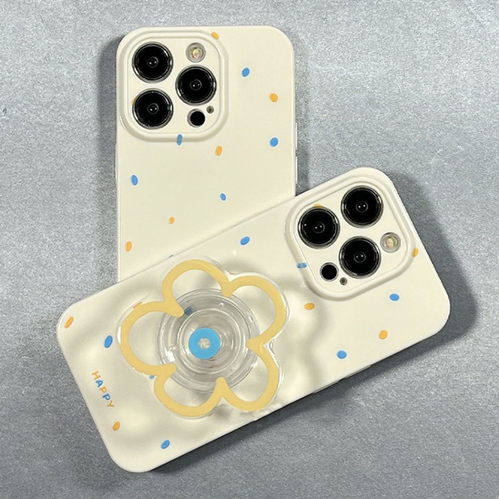 Ốp Điện Thoại TPU Mềm Chống Sốc Có Giá Đỡ Hình Hoa Cho IPhone 14 13 12 11 Pro Max