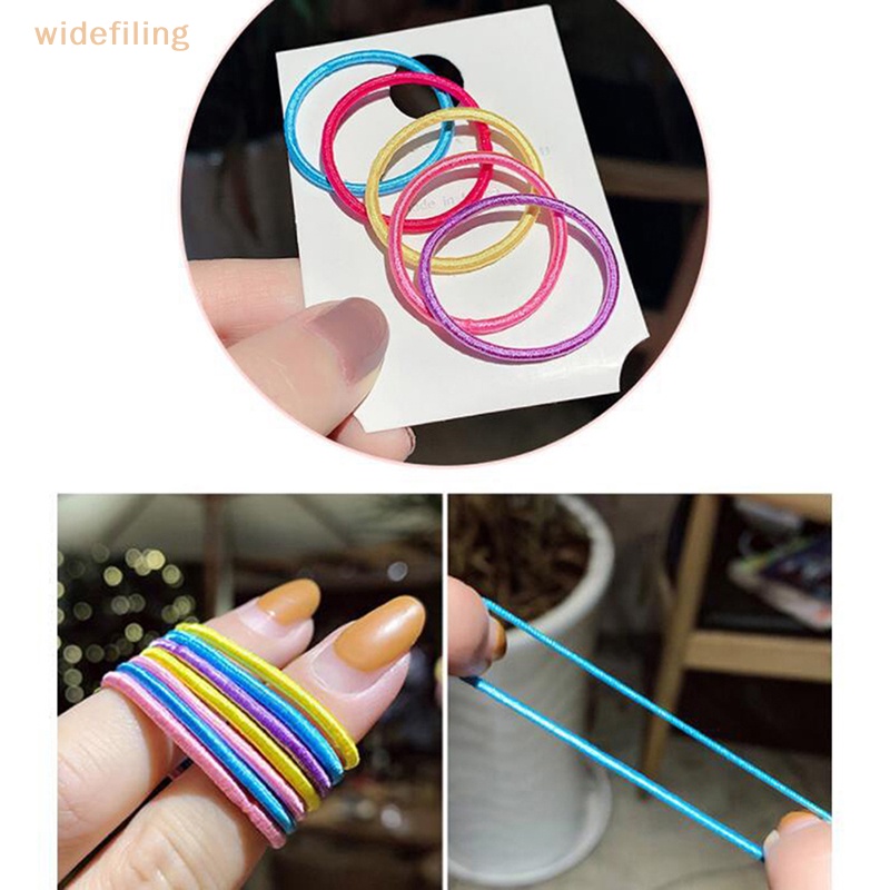 Set 100 Dây Buộc Tóc Nylon Co Giãn Nhiều Màu Sắc Cho Bé Gái