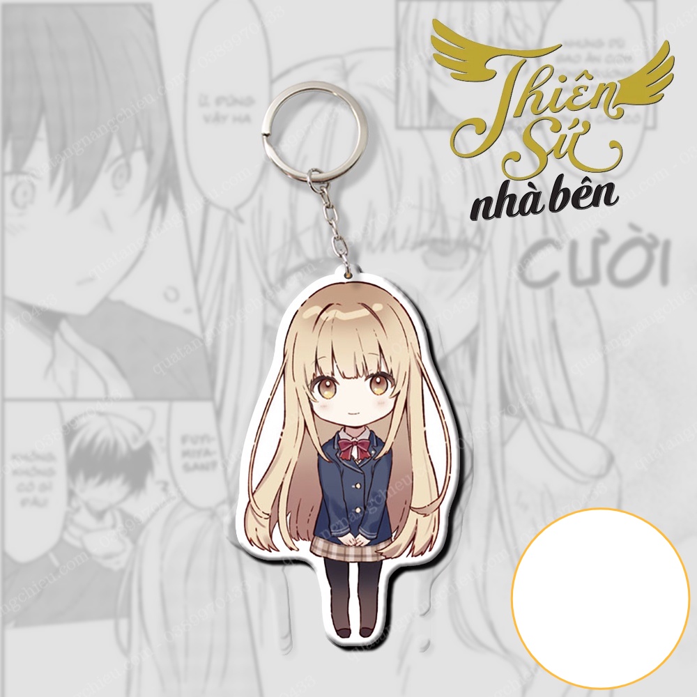 Móc khóa Mahiru - Anime thiên sứ nhà bên - in  2 mặt dày dặn