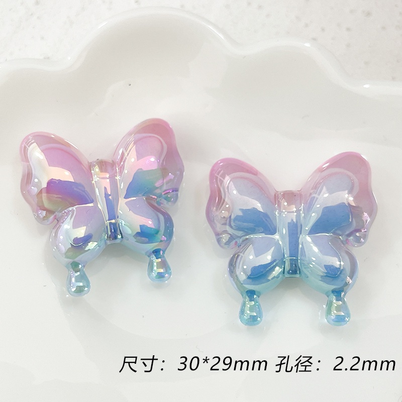 Chuỗi Hạt Bằng acrylic Mạ Màu Gradient Hình Bướm Dùng Làm Vòng Tay / Vòng cổ / Điện Thoại DIY