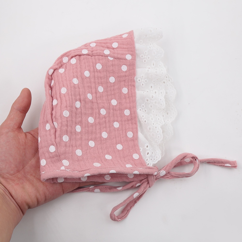 1 Nón Đội Cột Dây Bằng Vải Cotton Nguyên Chất Dành Cho Trẻ Sơ Sinh 0-12 Tháng Tuổi