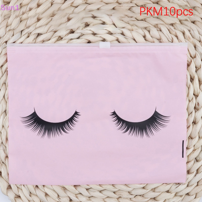 Set 1: 10 Túi Nhựa Đựng Đồ Trang Điểm Có Khóa Kéo Tiện Dụng