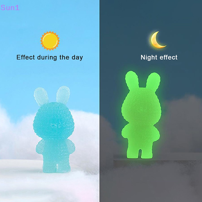 1 Chú Thỏ Đan Bằng Nhựa Resin Phát Quang Trang Trí Bảng Điều Khiển Xe Hơi / Nhà Cửa