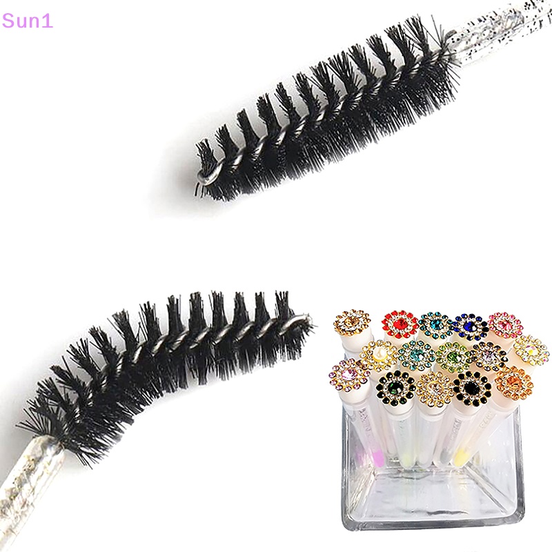 Sun1 &gt; Ống Rỗng Đựng Cọ Chải Lông Mi / Lông Mày Có Thể Thay Thế Chống Bụi Trang Trí Hoa Lấp Lánh