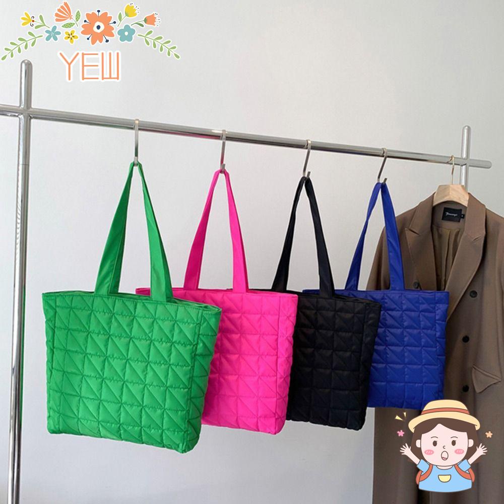 Túi Tote Đeo Vai Sức Chứa Lớn Họa Tiết Hình Thoi Thời Trang