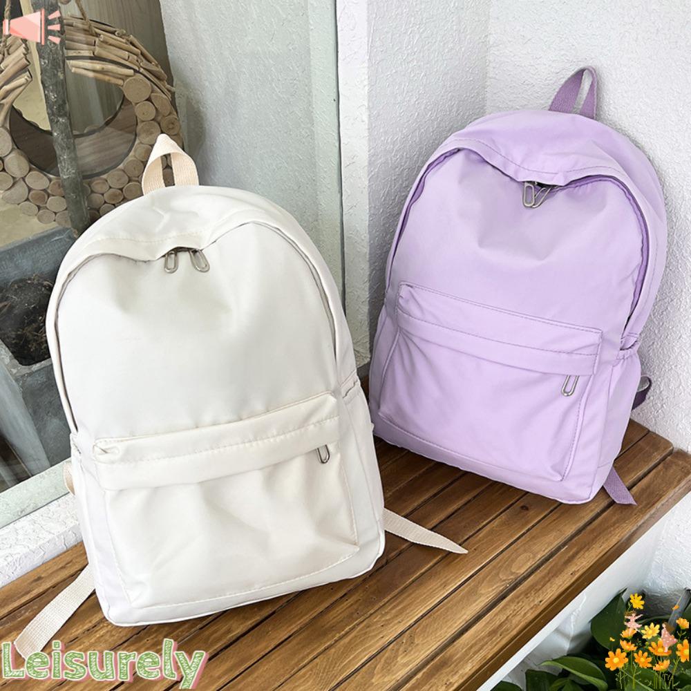 LEILY Ba Lô Đi Học / Du Lịch Chống Thấm Nước Màu Sắc Đơn Giản Sức Chứa Lớn Thời Trang 2023