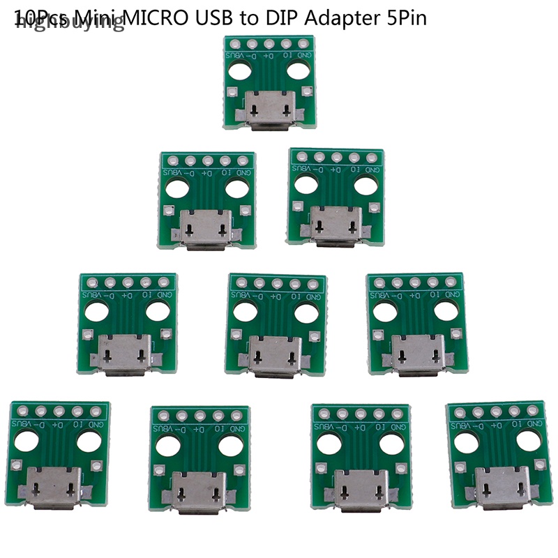 Bộ 10 Bảng Mạch Chuyển Đổi MICRO USB Sang DIP 5Pin Female Mới