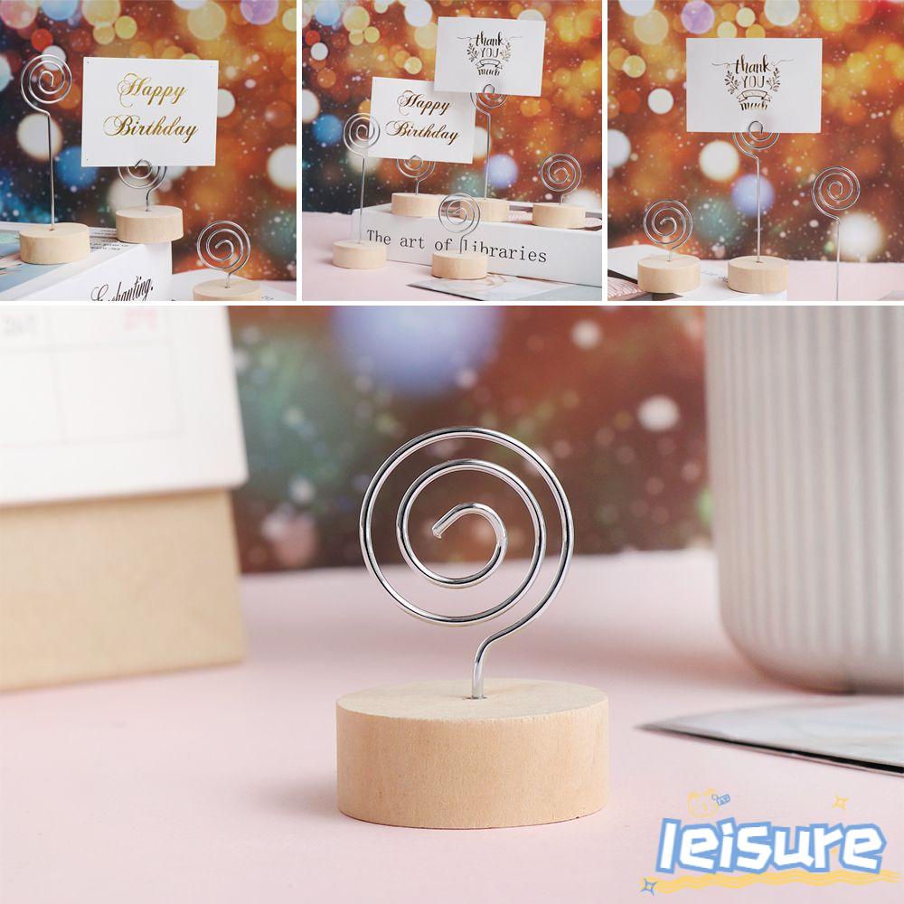 LEISURE Set 1 / 3 Kẹp Gỗ Giữ Thẻ Số / Ảnh Để Bàn Trang Trí Tiệc Cưới Lãng Mạn