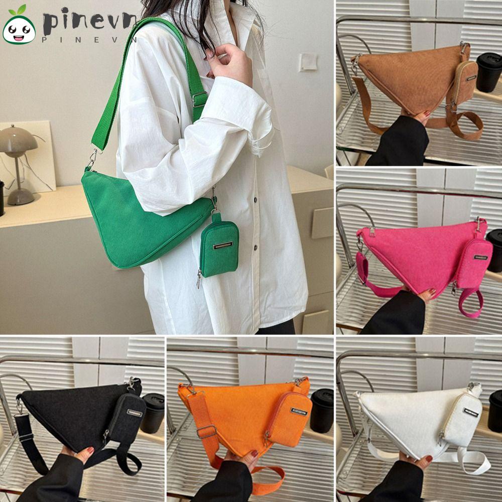 PINEVN Túi Đeo Chéo Ngực Màu Trơn Mềm Mại Thời Trang
