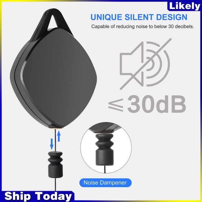 Set 6 Ròng Rọc Có Thể Thu Vào Kèm Dây Cáp VR Xoay 360 Độ°Máy Hút Bụi Dạng Xoay Không Ồn Tiện Dụng