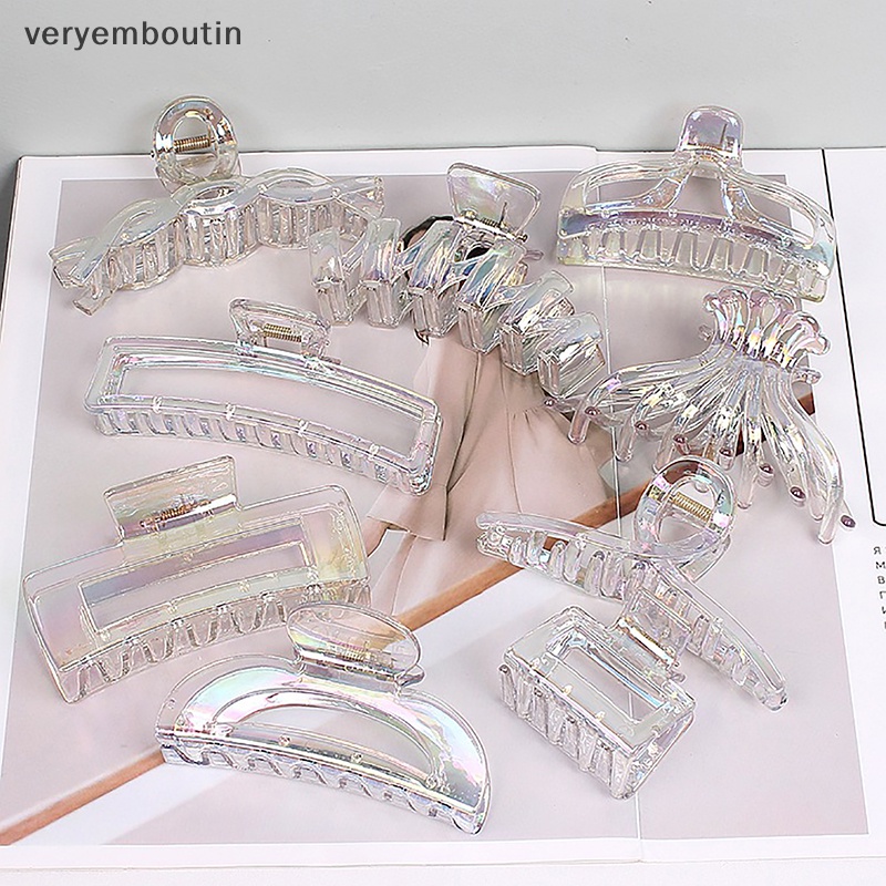 Kẹp Tóc Càng Cua Bằng Nhựa Trong Suốt Nhiều Màu Thời Trang