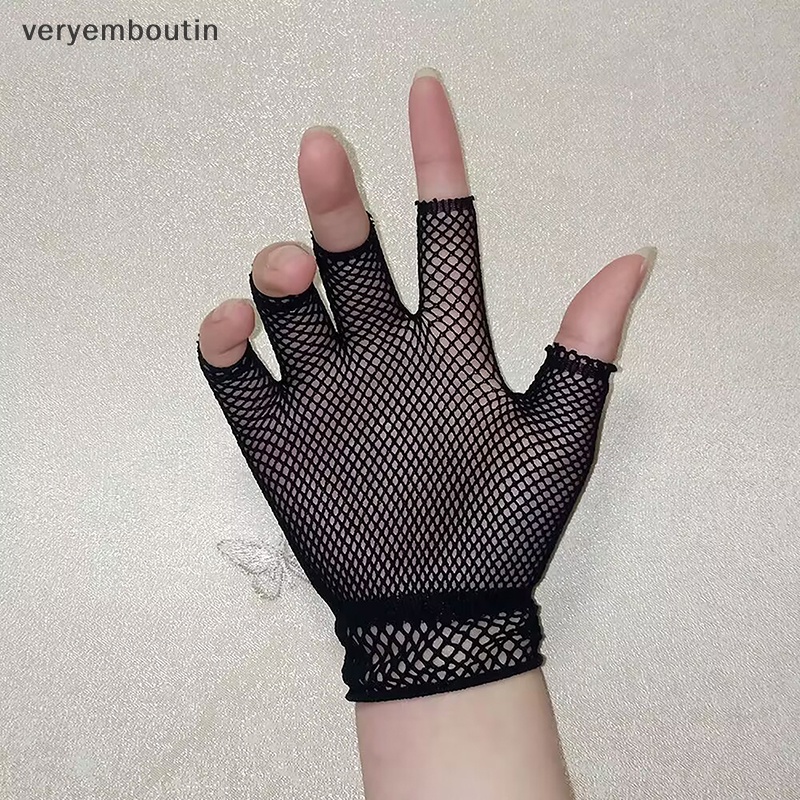 1 Đôi Găng Tay Lưới Hở Ngón Co Giãn Thời Trang Unisex