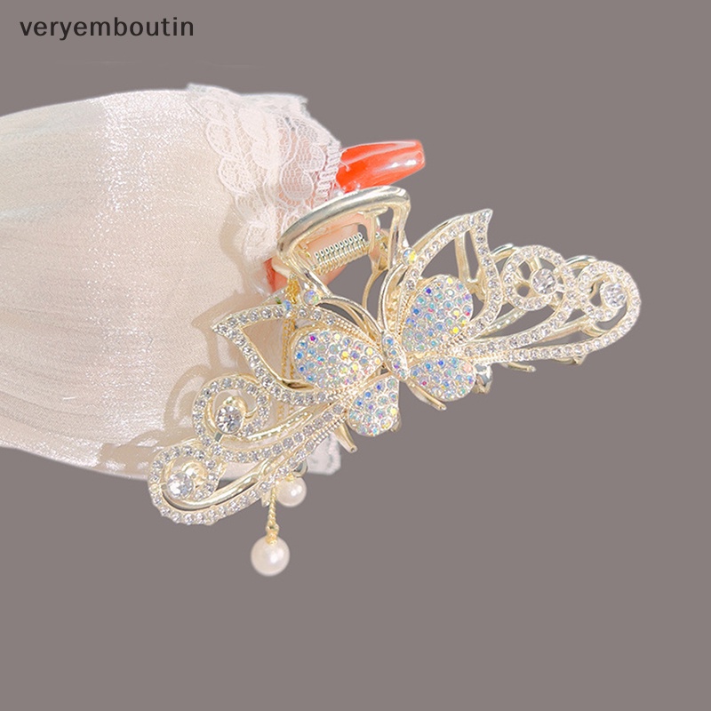 Kẹp Tóc Hình Bướm Rỗng Dát Kim Cương Thời Trang Cao Cấp Cho Nữ n