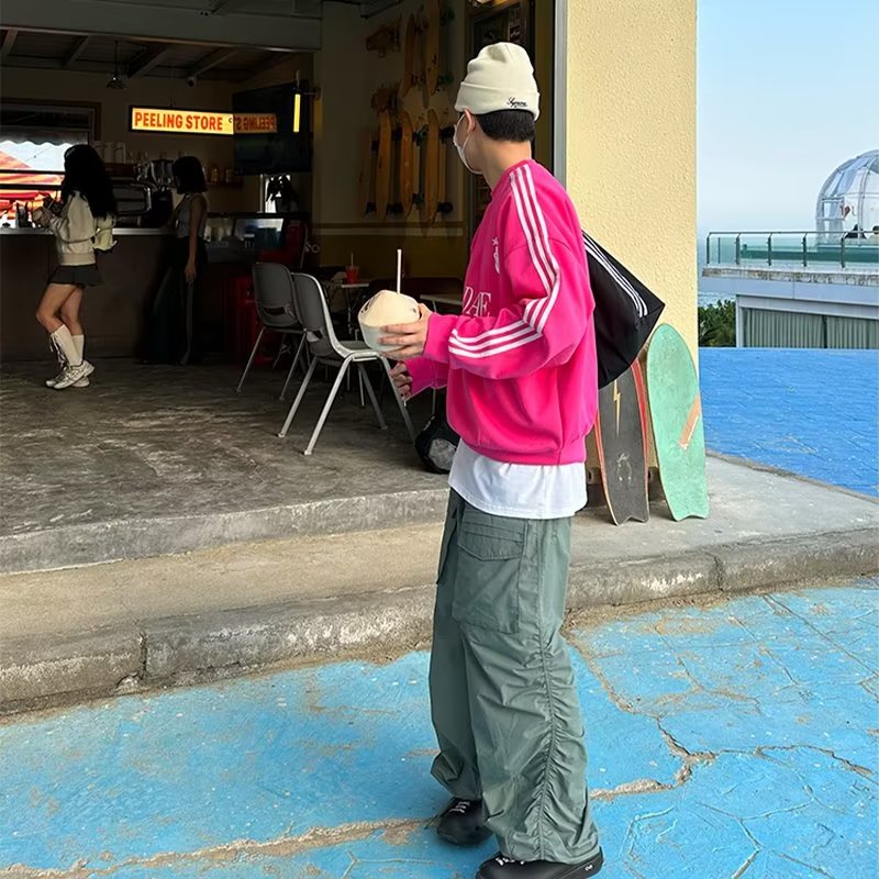 Mocho Áo sweater Dài Tay Phong Cách hip hop Đường Phố Mỹ Cho Nam