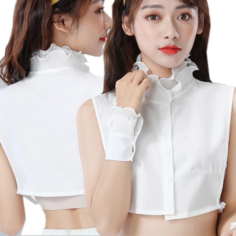 Cổ Áo Sơ Mi Giả Phối Bèo Ren Cổ Đứng Phong Cách Công Chúa Thanh Lịch Cho Nữ