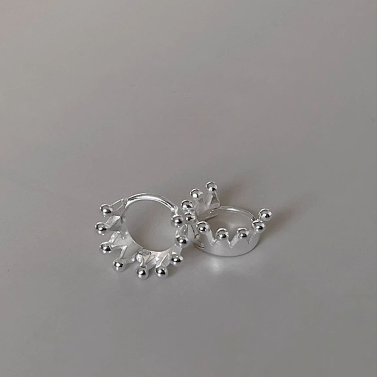 Bộ Khuyên Tai Tròn Mini Màu Vàng / Bạc Không Gây Dị Ứng Thời Trang Cho Nữ