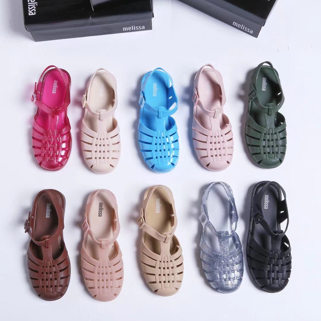 Giày Sandal Jelly Đục Lỗ Cổ Cao melissa melissa Roman Thời Trang Đi Biển 2023 Cho Nữ