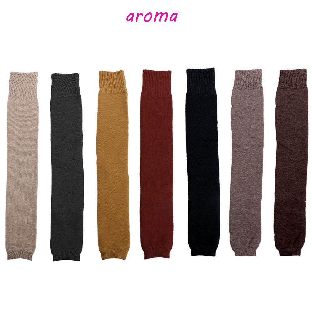 AROMA Vỏ Len Dệt Kim Dày Bảo Vệ Đầu Gối Màu Trơn Giữ Ấm Mùa Đông Cho Nữ