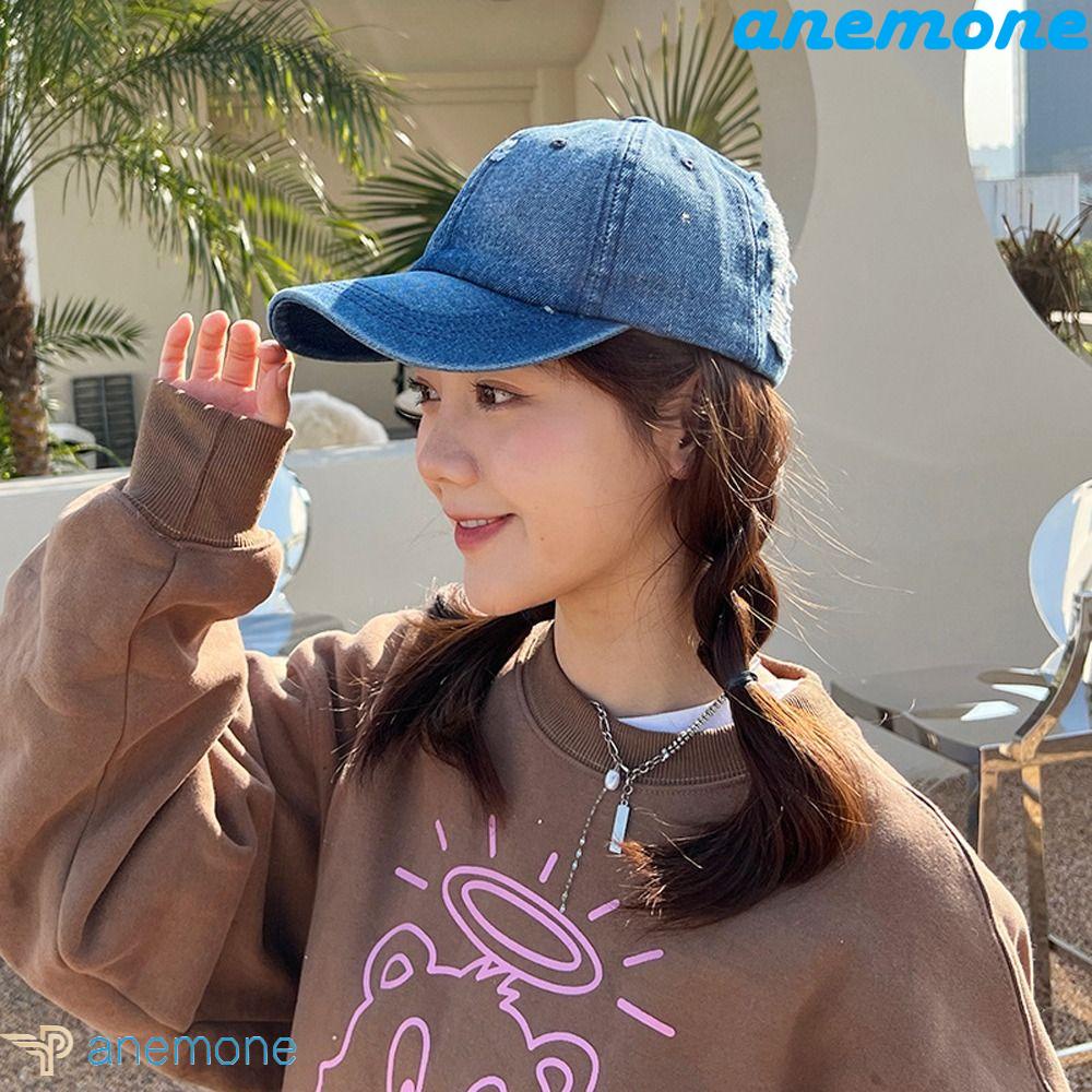 ANEMONE Mũ Lưỡi Trai Cotton Chống Nắng Tia UV In Chữ Màu Xanh Dương Phong Cách Hip Hop Đường Phố Cho Nam