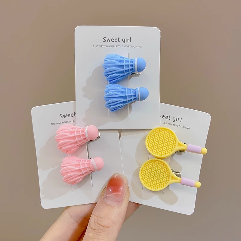 Kẹp Tóc Cầu Lông Mini Họa Tiết Hoạt Hình Phong Cách Hàn Quốc Cho Bé