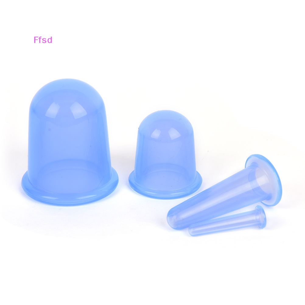 Bộ 4 Cốc Giác Hơi Mát Xa Cơ Thể Bằng Silicone Chống Cellulite