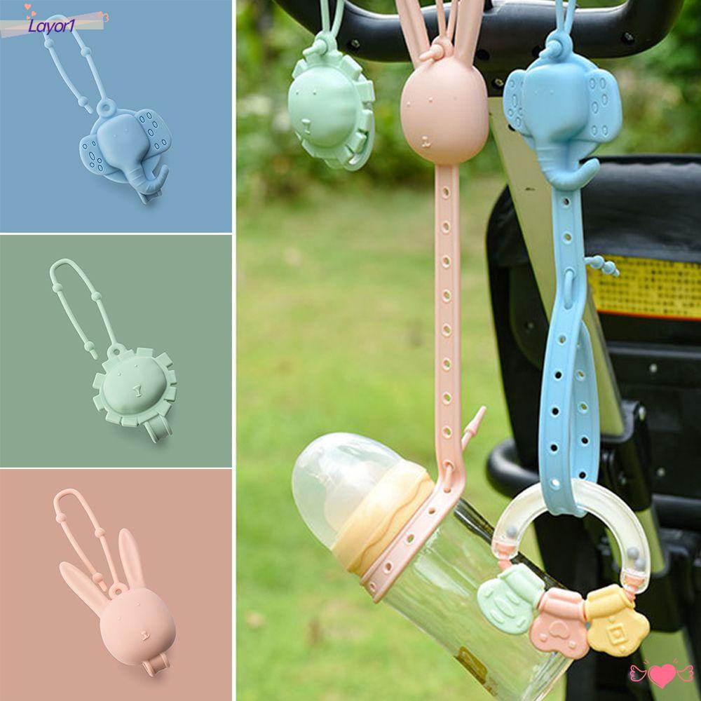 LAYOR1 Dây Đeo Bình Sữa Bằng Silicon An Toàn Chống Rơi Kiểu Hoạt Hình Động Vật Dễ Thương Cho Bé