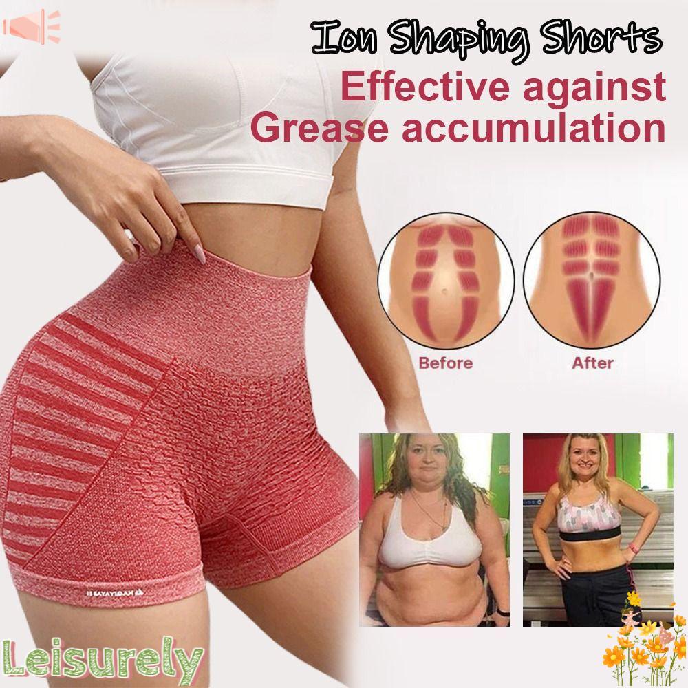LEILY Quần Short Nâng Mông Sợi Tourmaline Màu Trơn Thoáng Khí Thoải Mái Thời Trang Cho Nữ