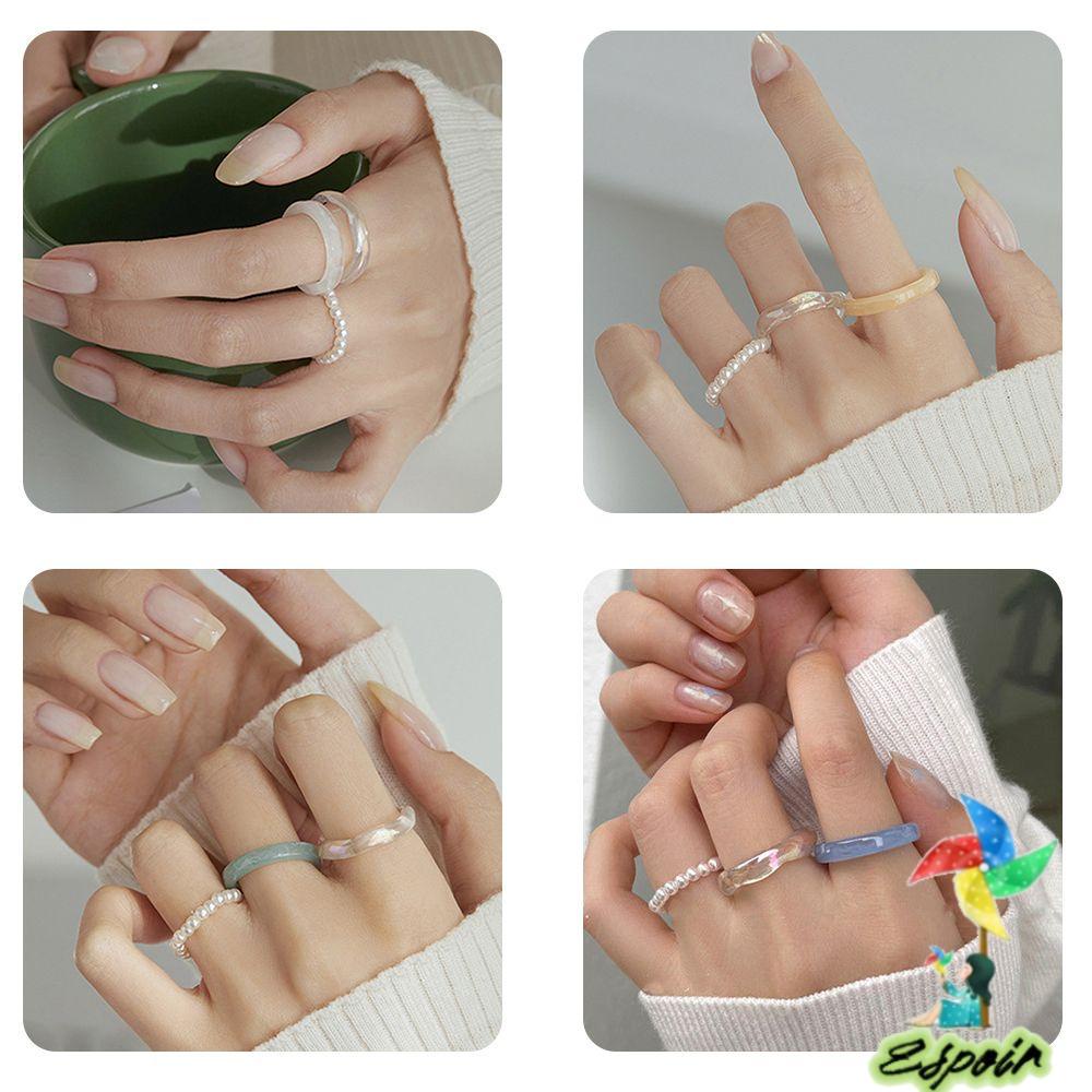 ESPO Bộ 3 Nhẫn Cưới Thiết Kế Xinh Xắn Thời Trang Cho Nữ