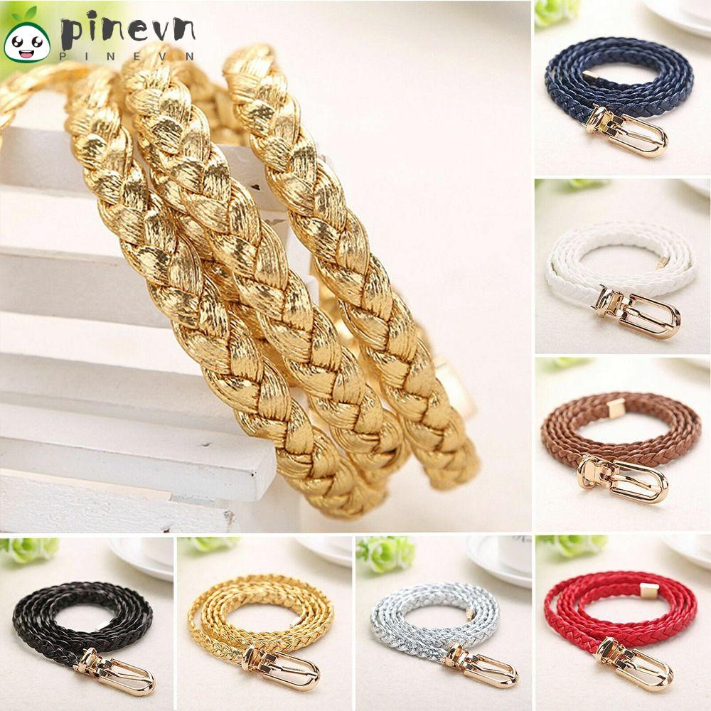 PINEVN Thắt Lưng Bện Dây Mỏng Phong Cách Cổ Điển Cho Nữ