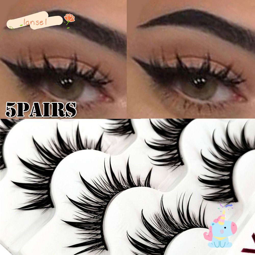 LANSEL Lông Mi Giả Mềm Mại Dùng Trang Điểm Thủ Công