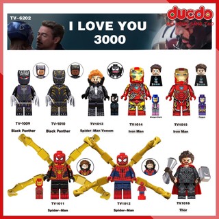 Minifigures các nhân vật trong Marvel Iron Man, Spider Man, Thor - Đồ chơi Lắp ghép Xếp hình Mini Mô hình TV6202
